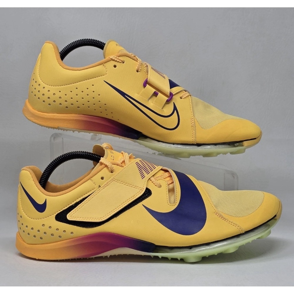 Nike Long Jump Elite Men Size 10 Citron Pulse Indigo Burst Yellow FZ9326-800 - Picture 2 of 10